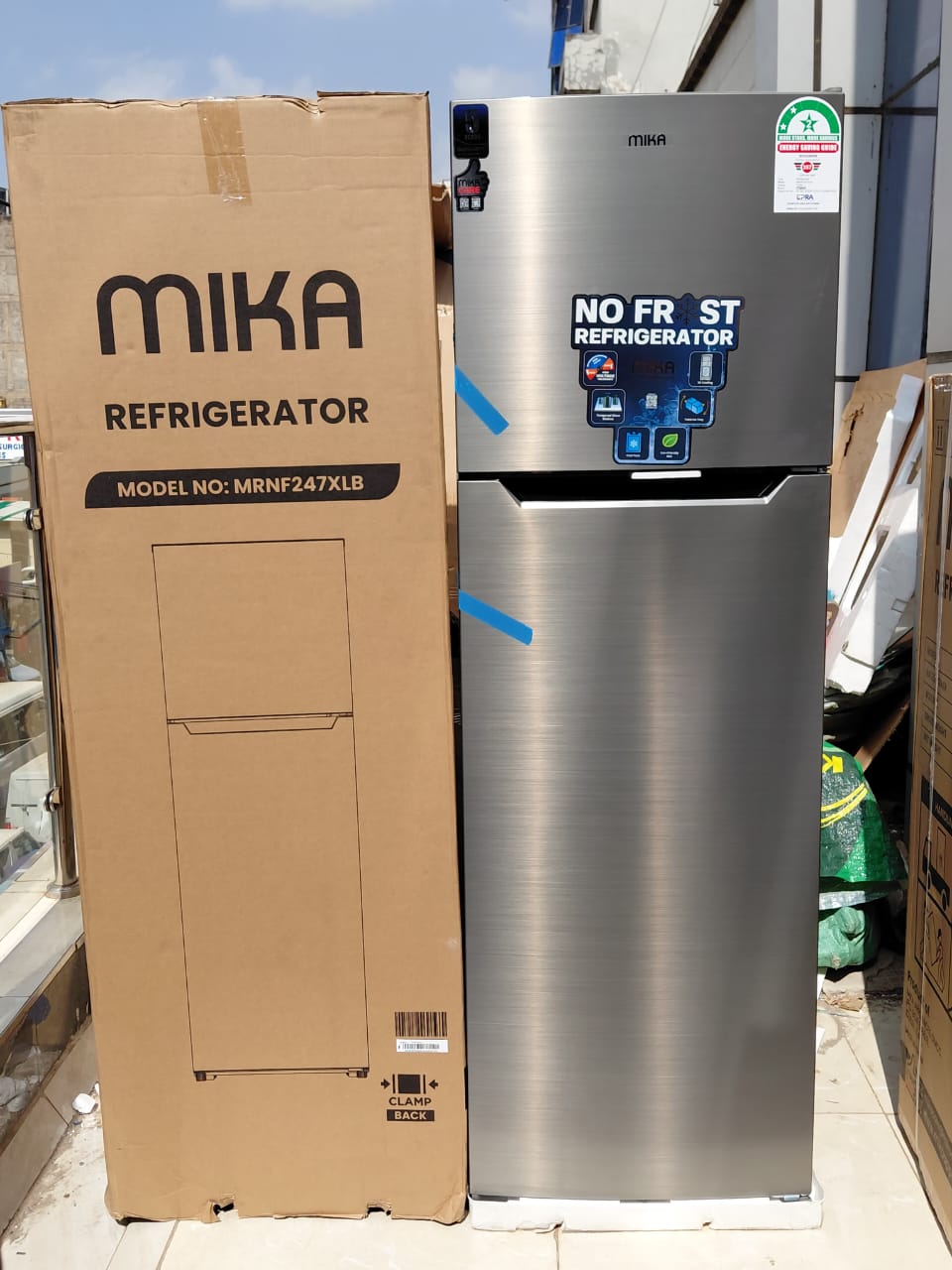 247 litres Mika  fridge double door top mount freezer no frost